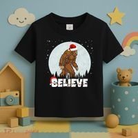 Believe Christmas Bigfoot Holiday Toddler T-Shirt thumb 3