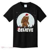 Believe Christmas Bigfoot Holiday Kids T-Shirt thumb 0