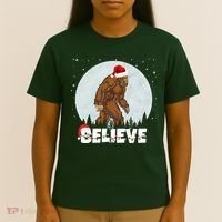 Believe Christmas Bigfoot Holiday T-Shirt thumb 4