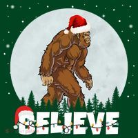 Believe Christmas Bigfoot Holiday T-Shirt thumb 7