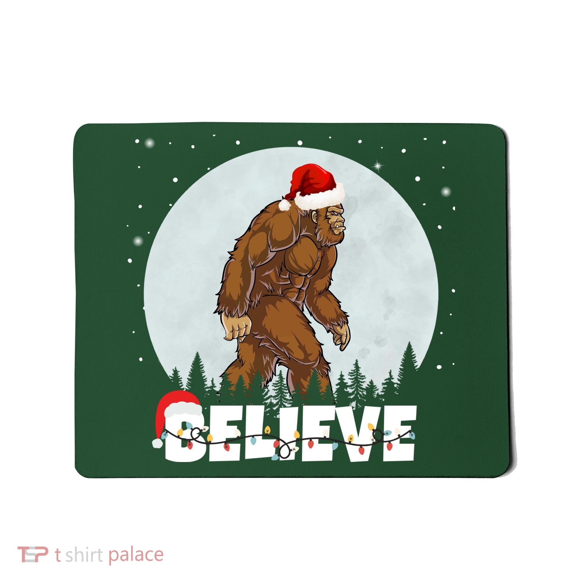 Believe Christmas Bigfoot Holiday Mousepad