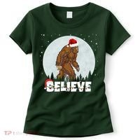 Believe Christmas Bigfoot Holiday Women's T-Shirt thumb 0