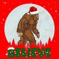 Believe Christmas Bigfoot Holiday Santa Hat thumb 1