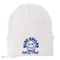 Blue Collar Better Half Funny Beanie thumb 0