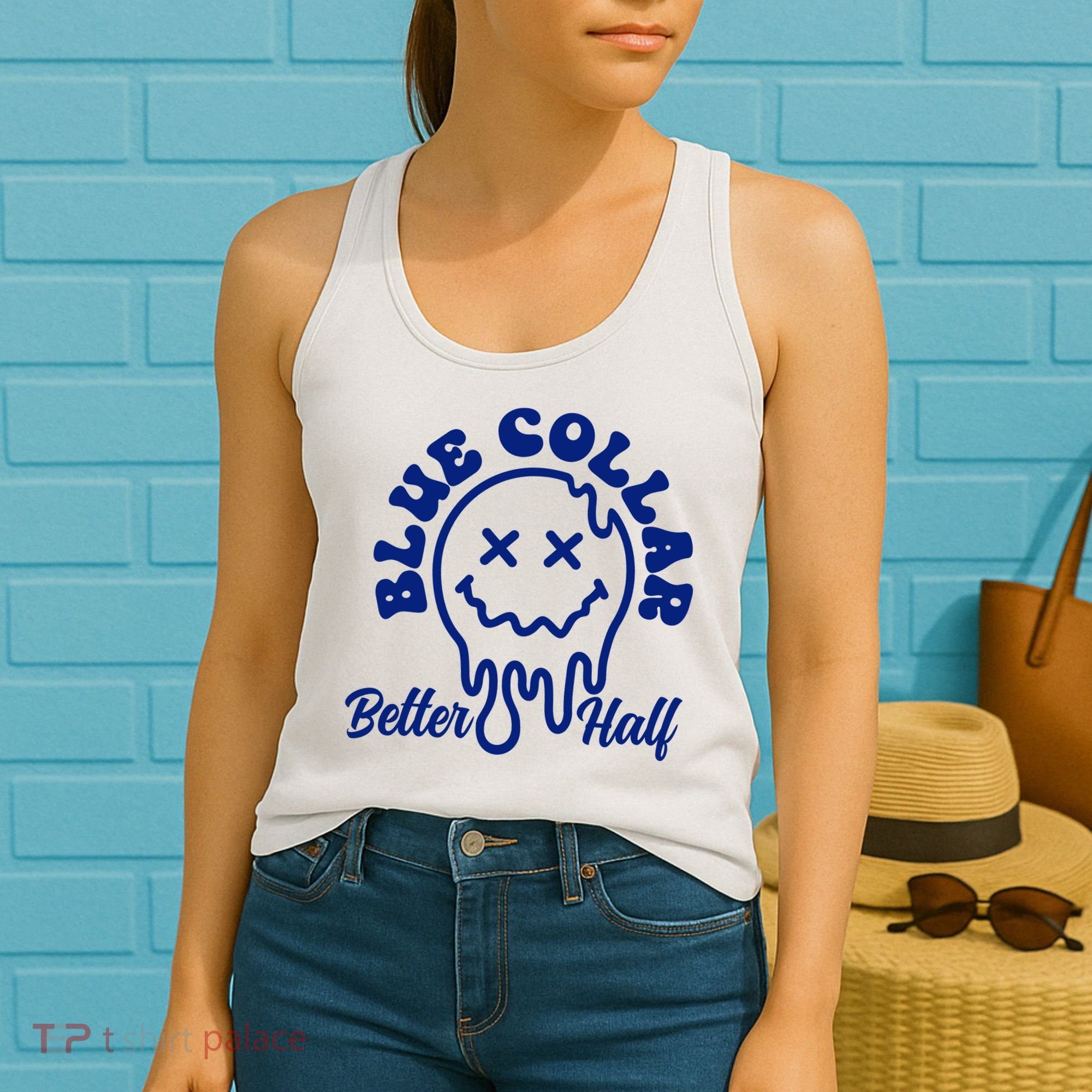 Blue Collar Better Half Funny Women's Tank Top