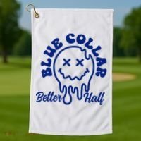 Blue Collar Better Half Funny Golf Towel thumb 1