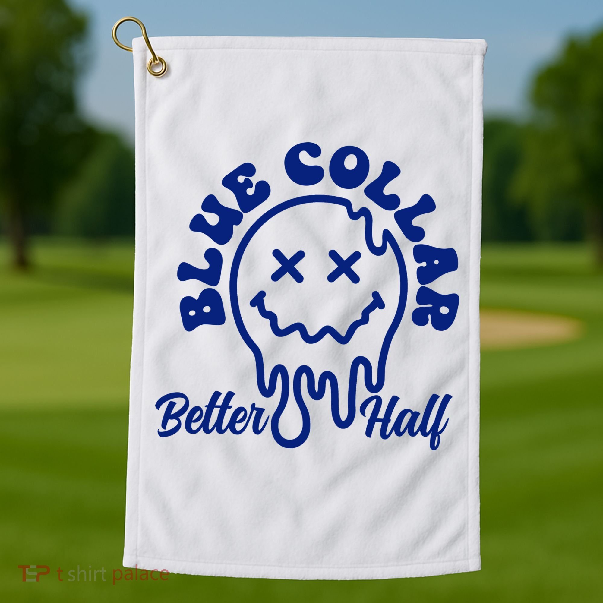Blue Collar Better Half Funny Golf Towel
