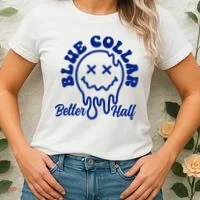 Blue Collar Better Half Funny Women's T-Shirt thumb 2
