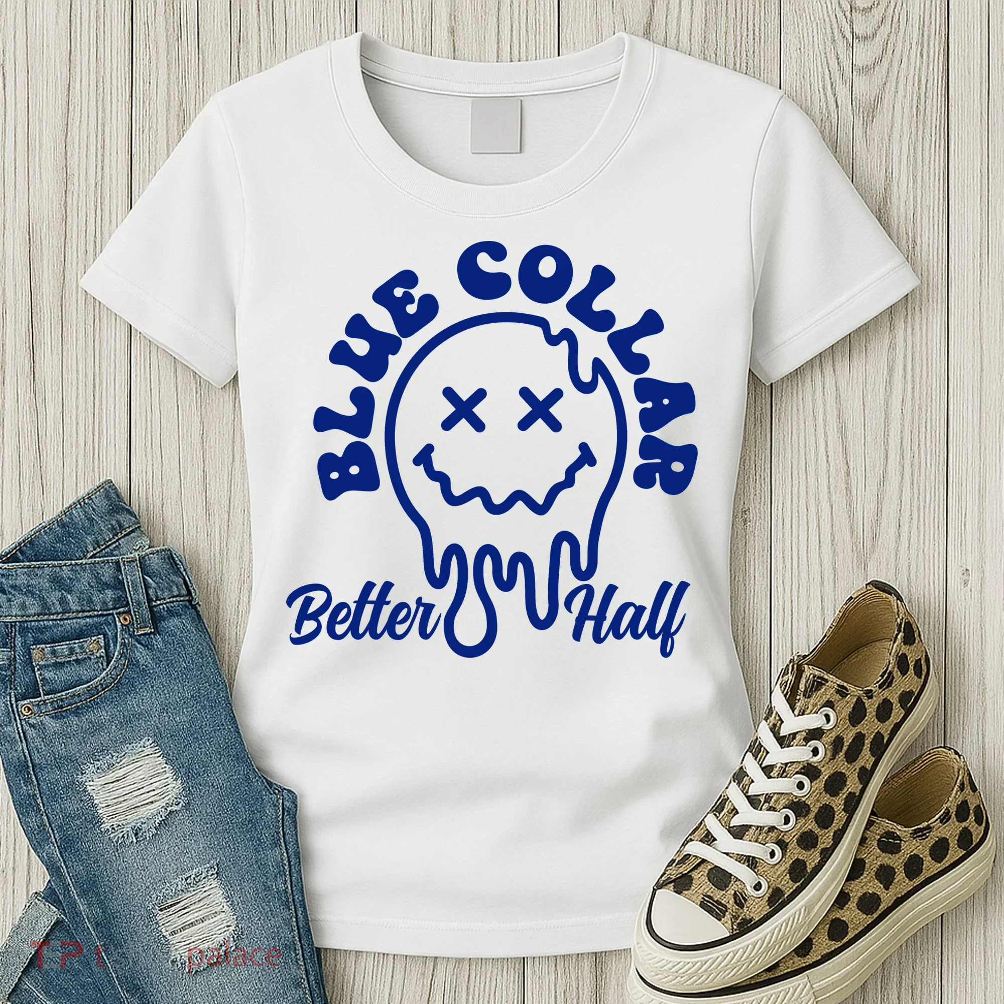 Blue Collar Better Half Funny Women's T-Shirt
