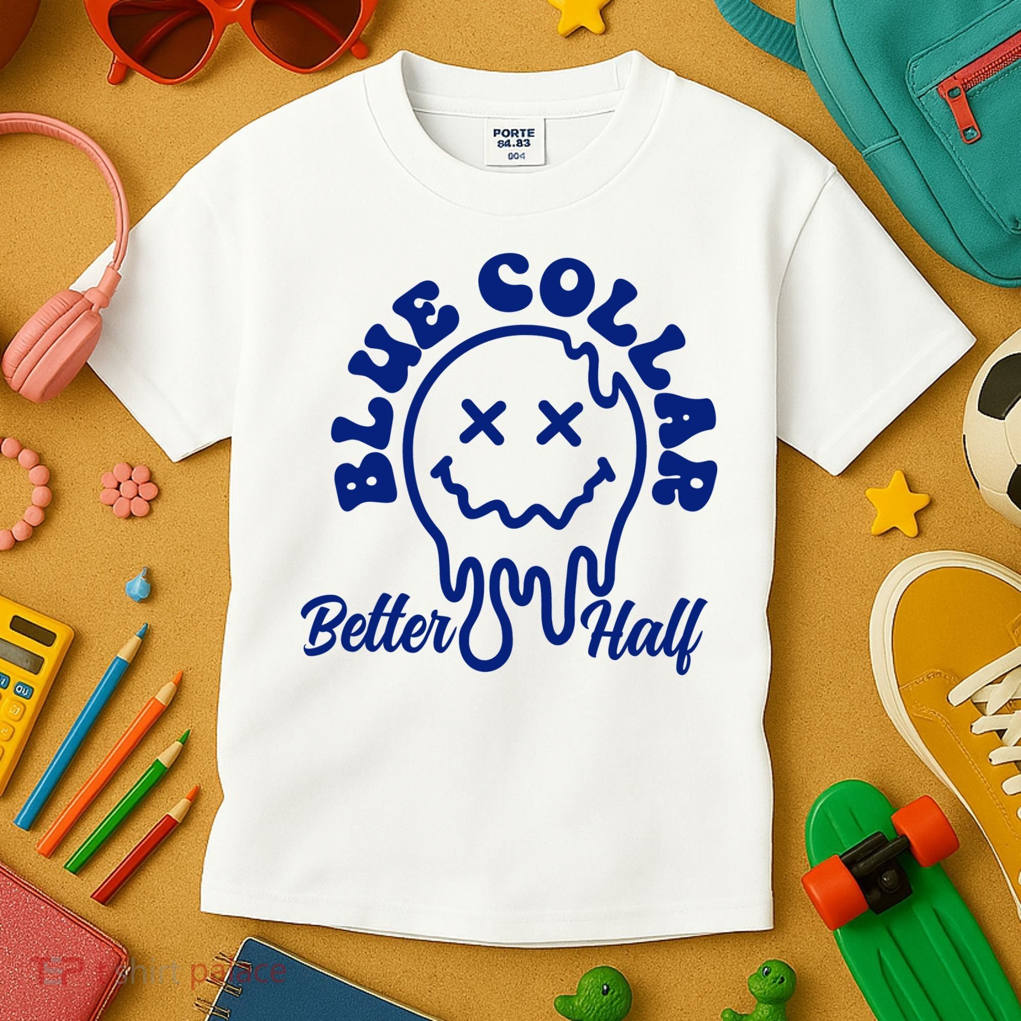 Blue Collar Better Half Funny Kids T-Shirt