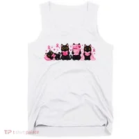Breast Cancer Book Lover Cats Tank Top thumb 0