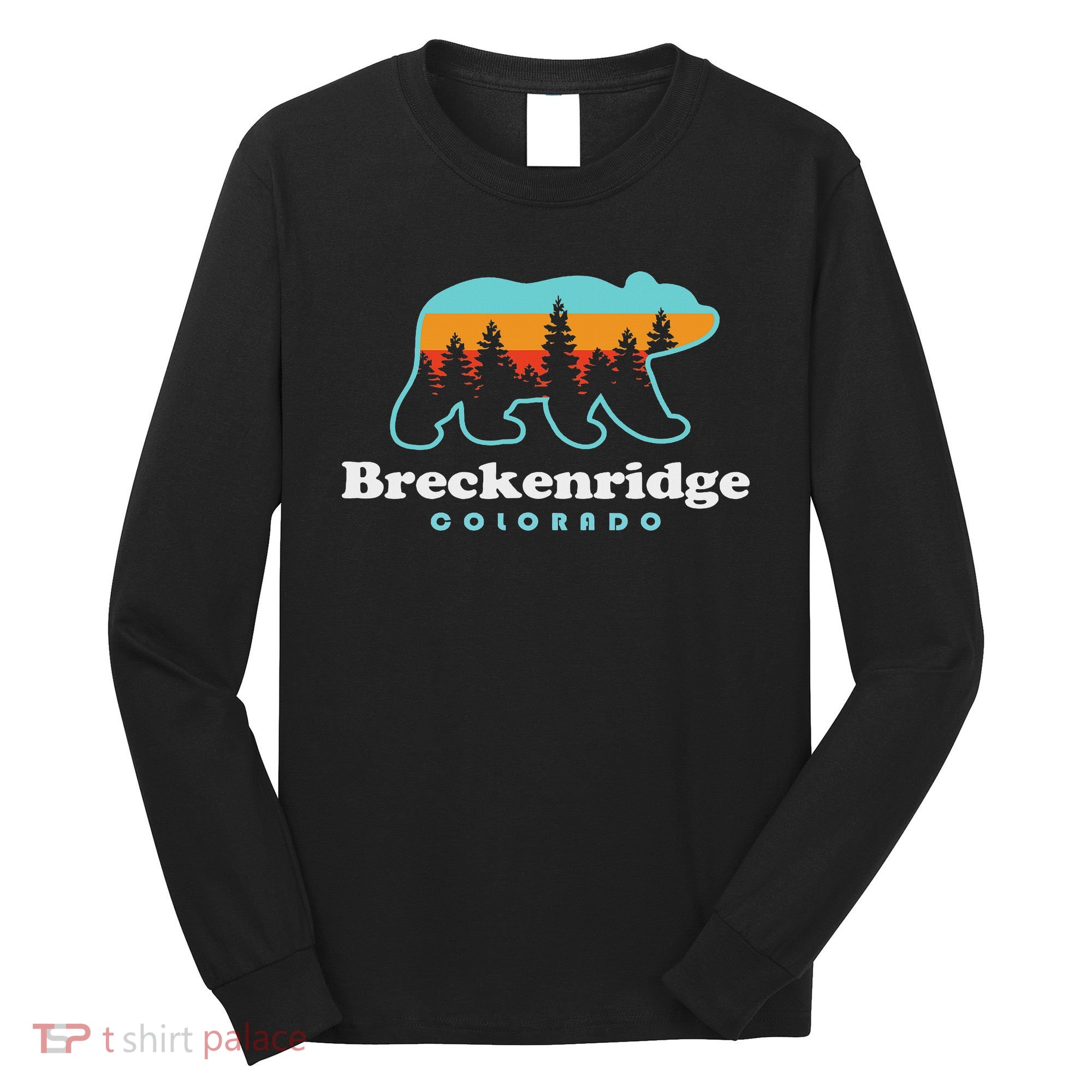 Breckenridge Colorado Bear Mountains Trees Long Sleeve Shirt