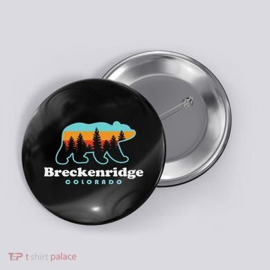 Breckenridge Colorado Bear Mountains Trees Button