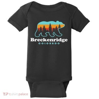 Breckenridge Colorado Bear Mountains Trees Baby Bodysuit