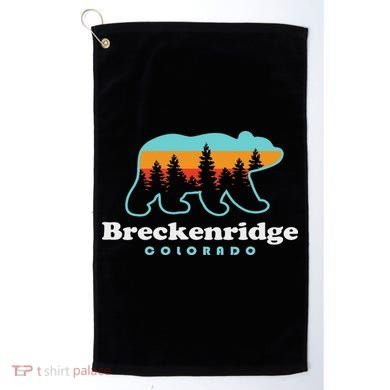Breckenridge Colorado Bear Mountains Trees Golf Towel