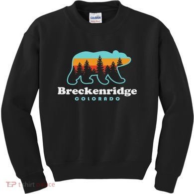 Breckenridge Colorado Bear Mountains Trees Kids Sweatshirt