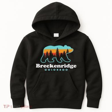 Breckenridge Colorado Bear Mountains Trees Kids Hoodie