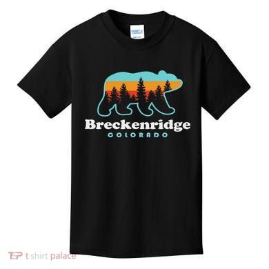 Breckenridge Colorado Bear Mountains Trees Kids T-Shirt