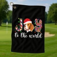 Beagle Christmas Beagle Xmas Party Beagle Lover Gift Golf Towel thumb 1