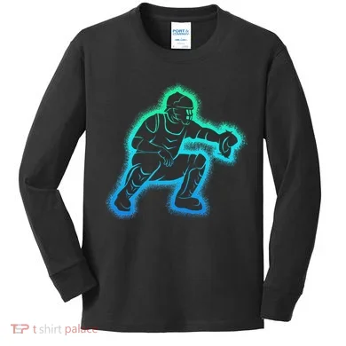 Baseball Catcher Kids Long Sleeve Shirt