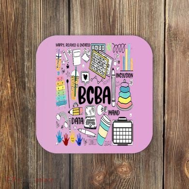 Board Certified Behavior Analyst BCBA Symbols ABA Therapist Coaster