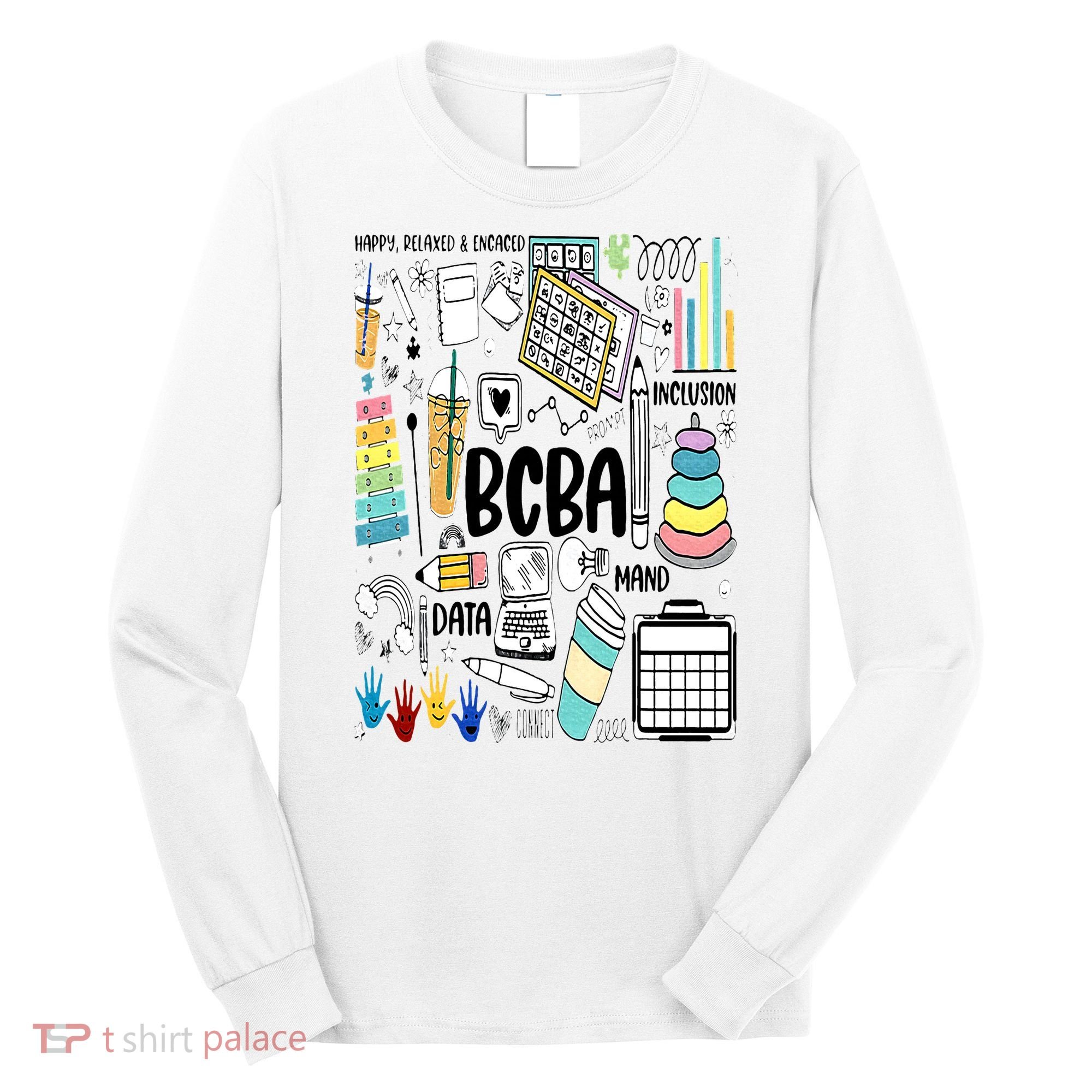Board Certified Behavior Analyst BCBA Symbols ABA Therapist Long Sleeve Shirt