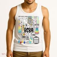 Board Certified Behavior Analyst BCBA Symbols ABA Therapist Tank Top thumb 3