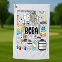 Board Certified Behavior Analyst BCBA Symbols ABA Therapist Golf Towel thumb 1
