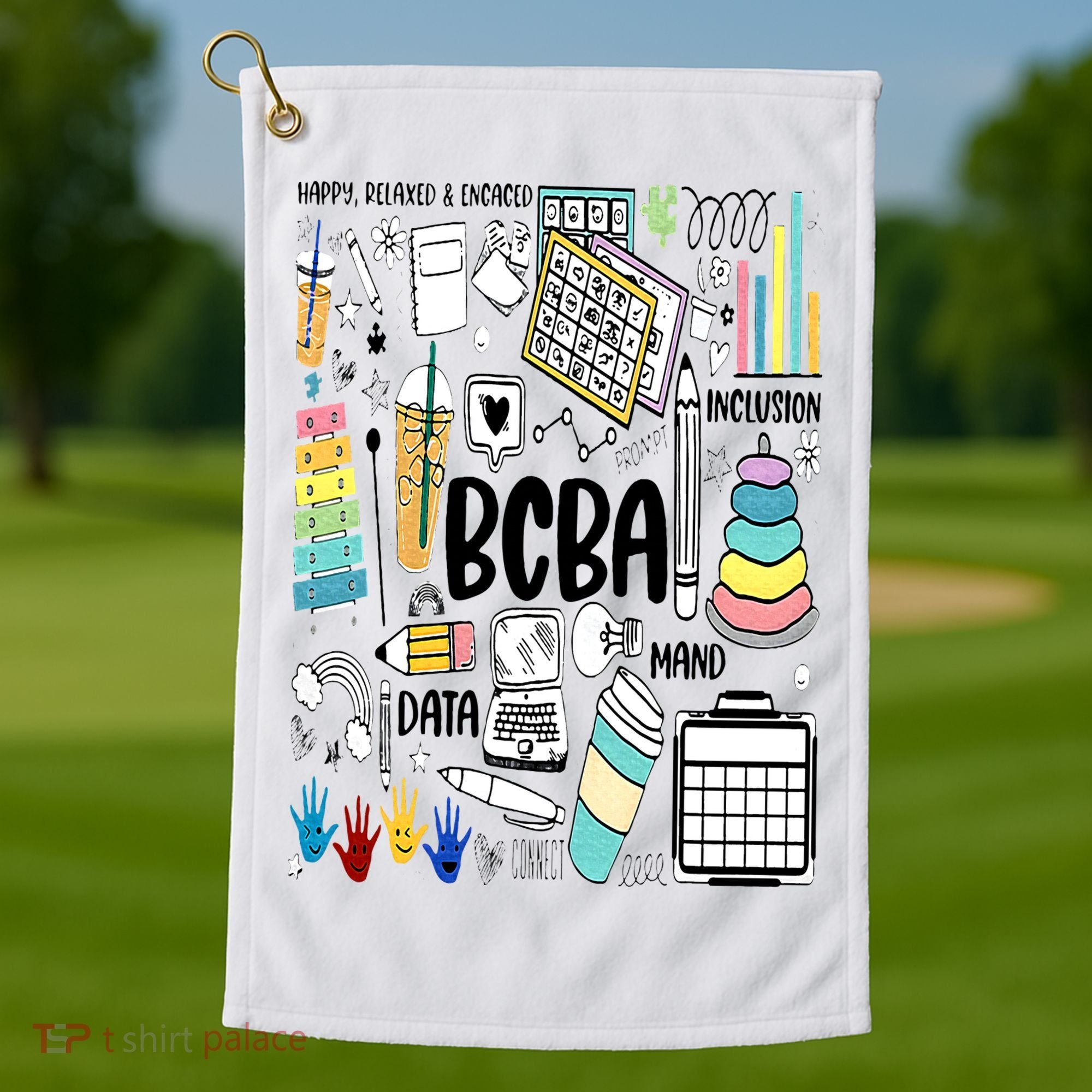 Board Certified Behavior Analyst BCBA Symbols ABA Therapist Golf Towel