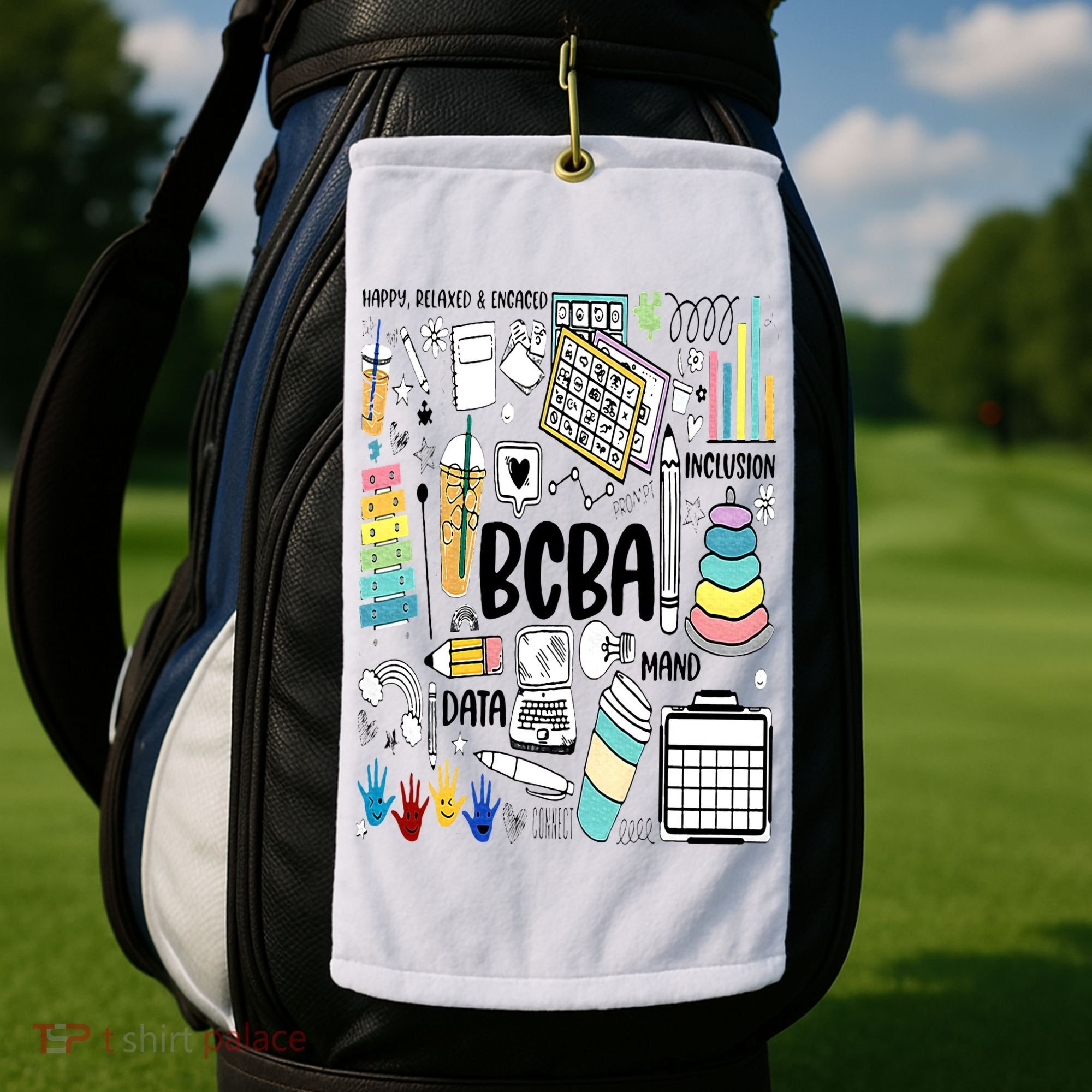 Board Certified Behavior Analyst BCBA Symbols ABA Therapist Golf Towel