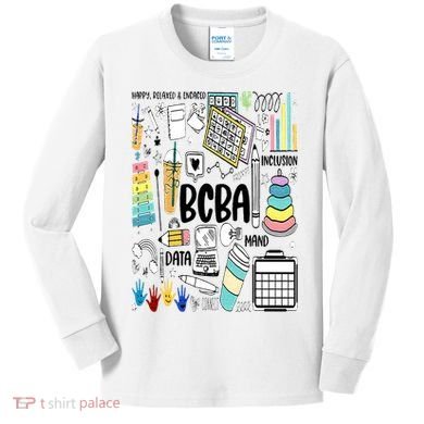 Board Certified Behavior Analyst BCBA Symbols ABA Therapist Kids Long Sleeve Shirt