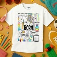 Board Certified Behavior Analyst BCBA Symbols ABA Therapist Kids T-Shirt thumb 3
