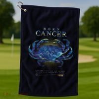 Born Cancer Golf Towel thumb 1