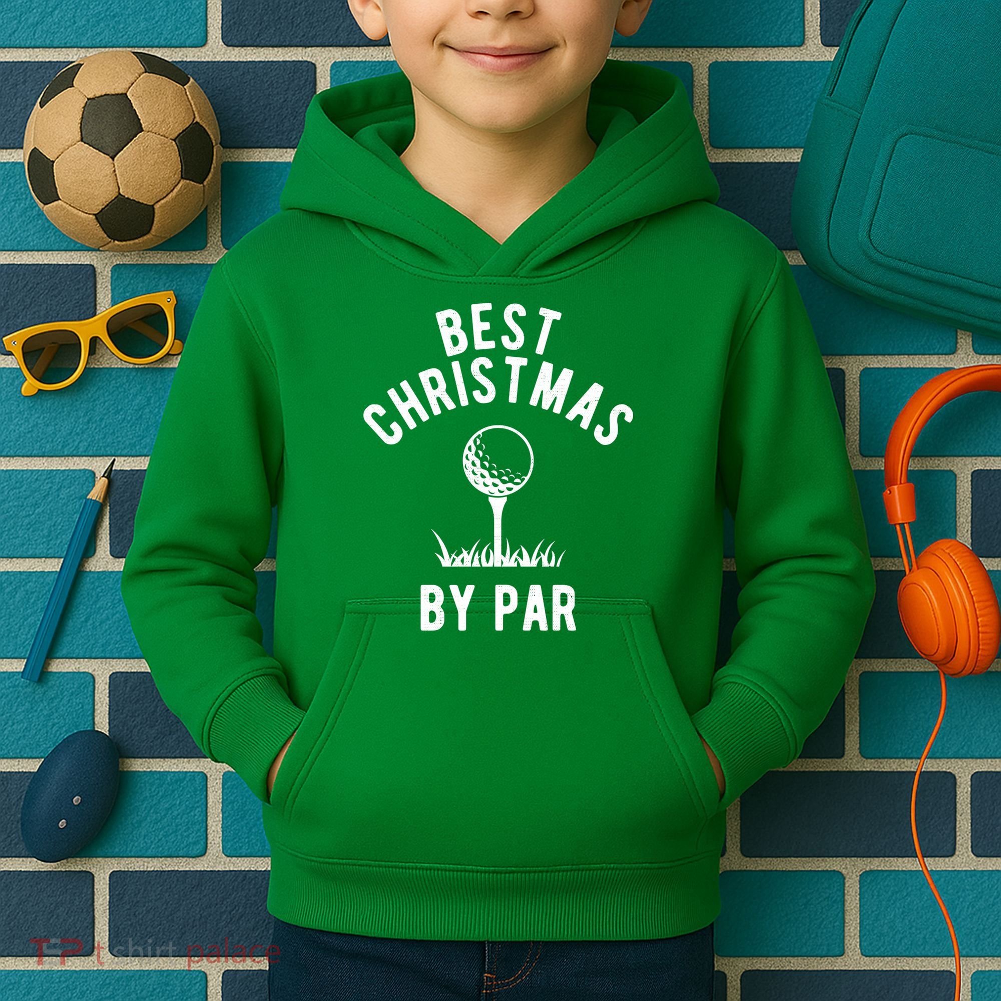 Best Christmas By Par Golf Kids Hoodie