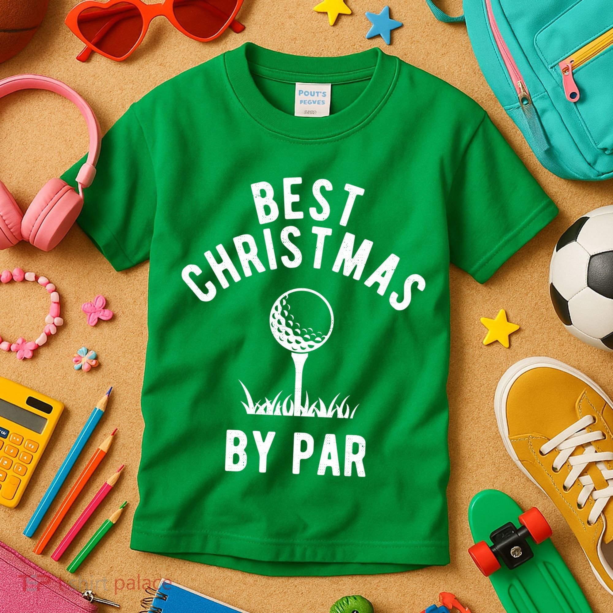 Best Christmas By Par Golf Kids T-Shirt