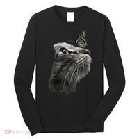 Butterfly & Cat Butterflies Gifts Long Sleeve Shirt thumb 0