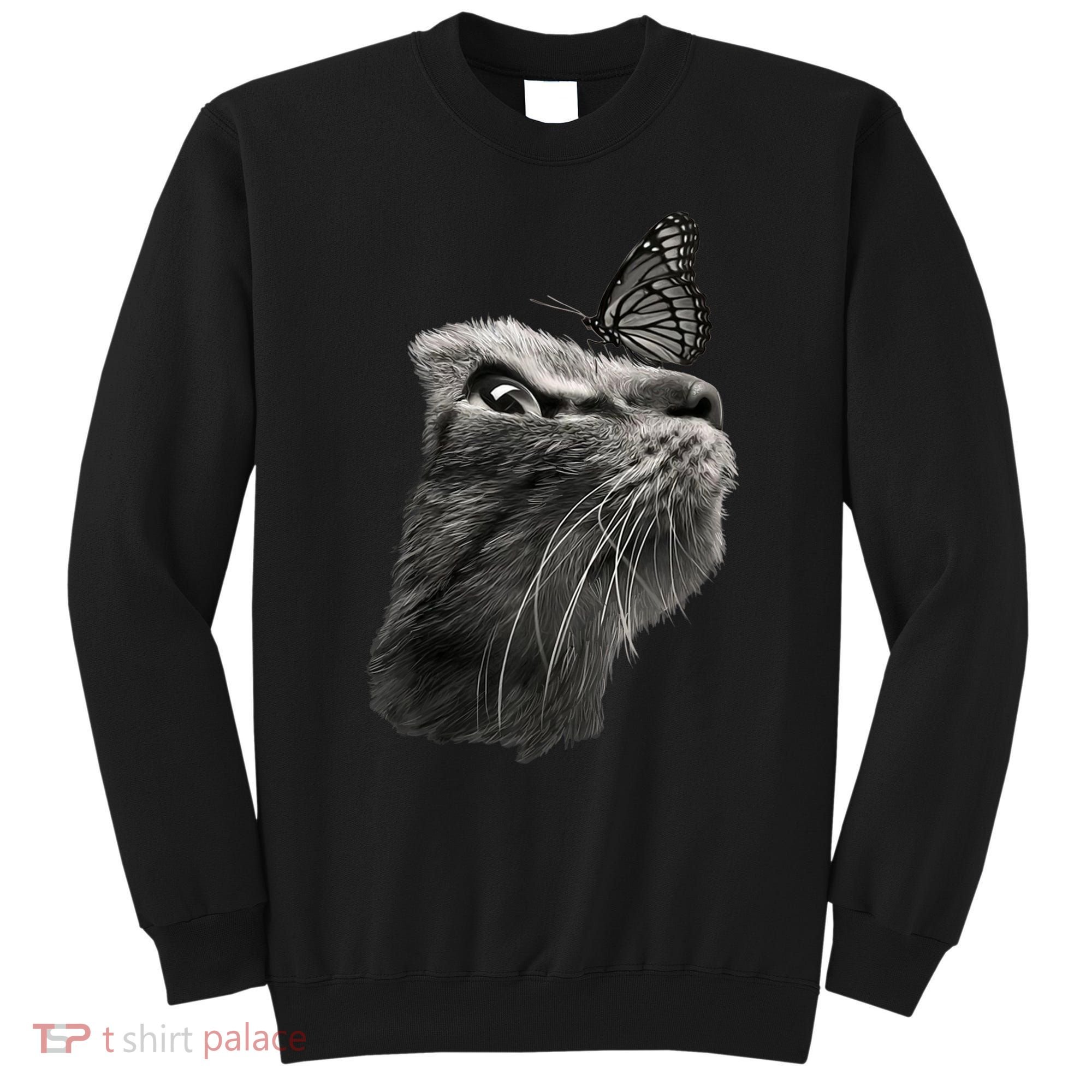 Butterfly & Cat Butterflies Gifts Sweatshirt