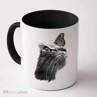 Butterfly & Cat Butterflies Gifts Coffee Mug thumb 0