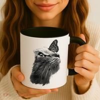 Butterfly & Cat Butterflies Gifts Coffee Mug thumb 3