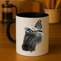 Butterfly & Cat Butterflies Gifts Coffee Mug thumb 4