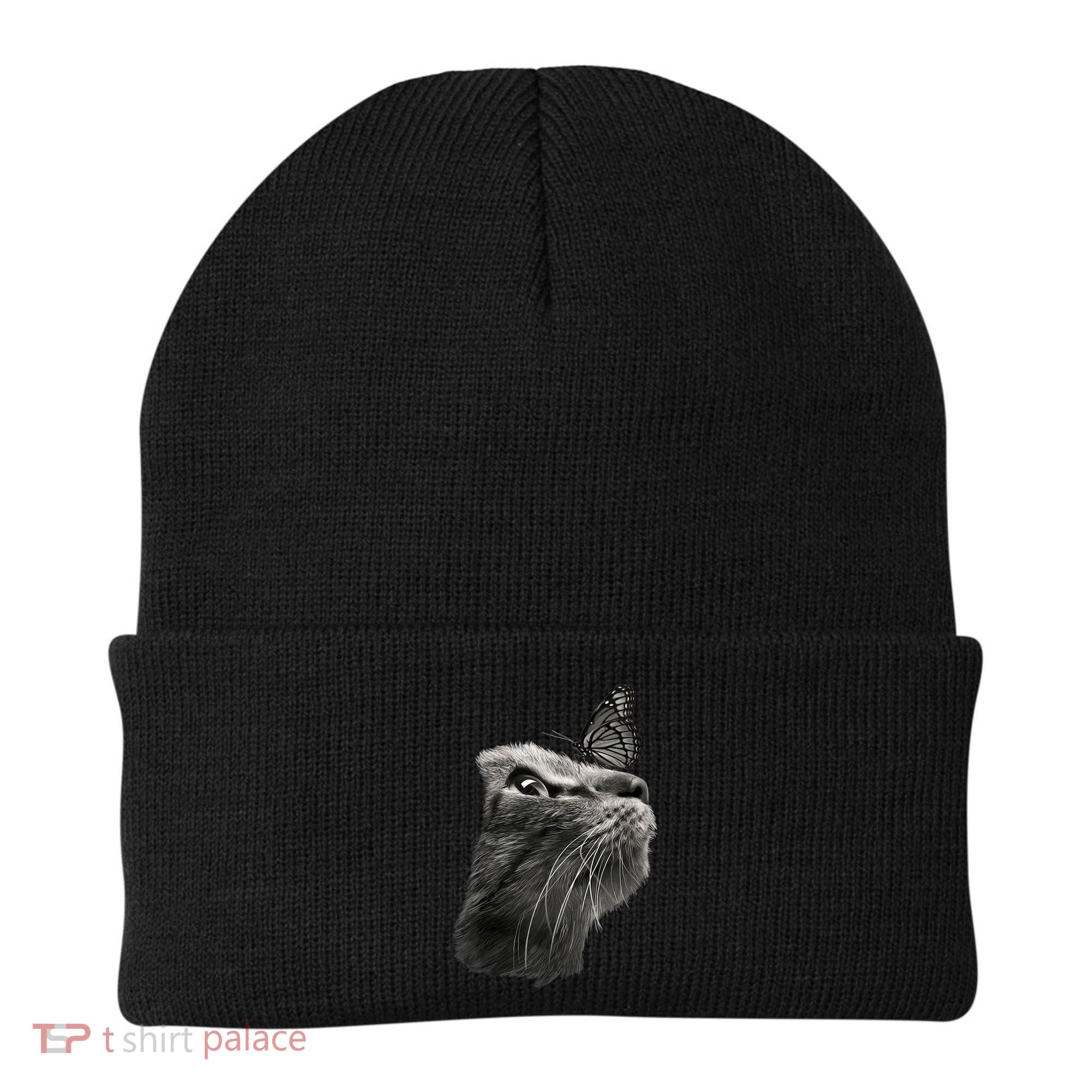 Butterfly & Cat Butterflies Gifts Beanie
