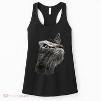 Butterfly & Cat Butterflies Gifts Women's Tank Top thumb 0