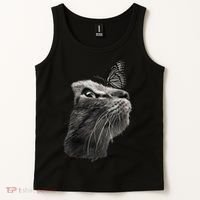 Butterfly & Cat Butterflies Gifts Tank Top thumb 2