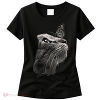 Butterfly & Cat Butterflies Gifts Women's T-Shirt thumb 0