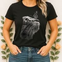 Butterfly & Cat Butterflies Gifts Women's T-Shirt thumb 2