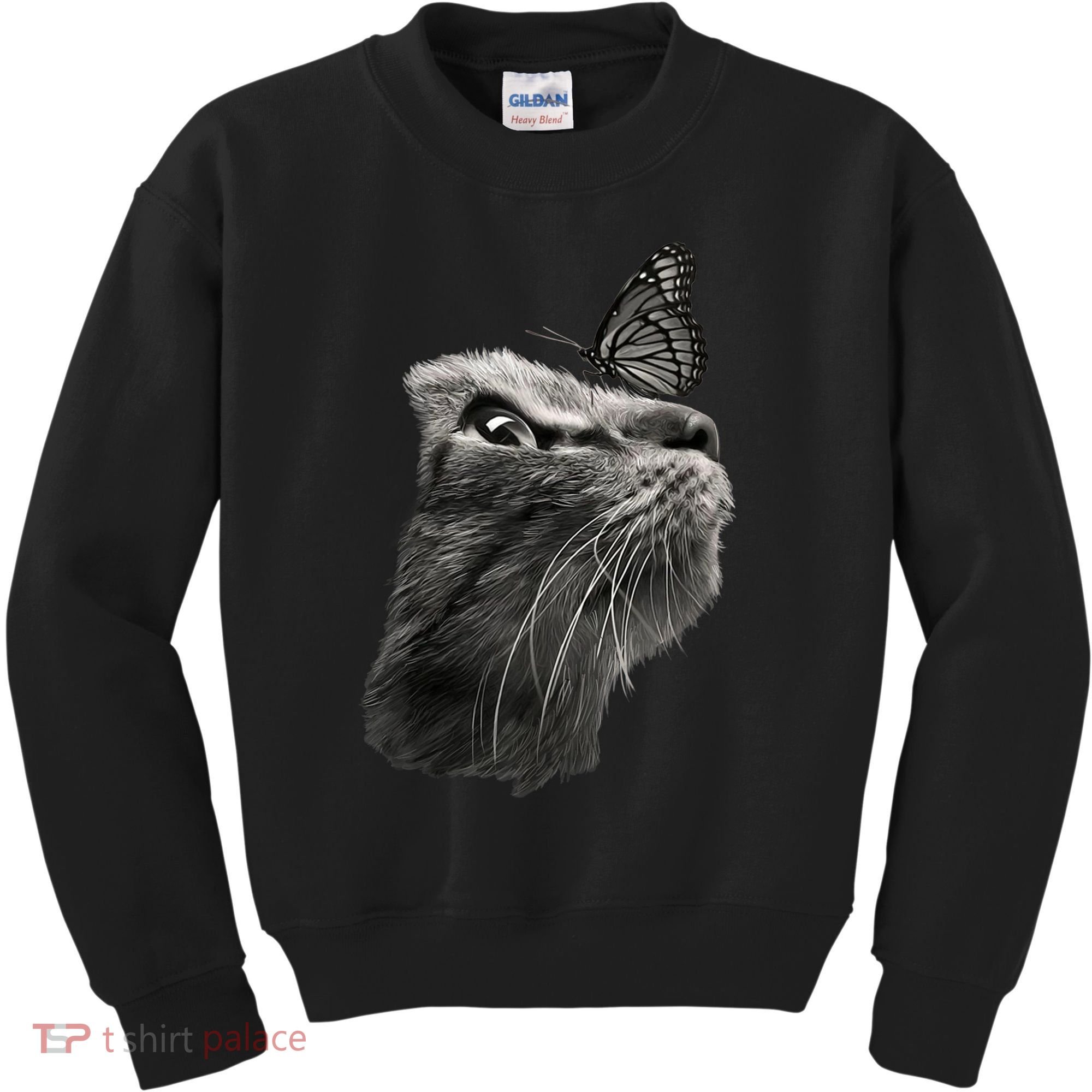 Butterfly & Cat Butterflies Gifts Kids Sweatshirt
