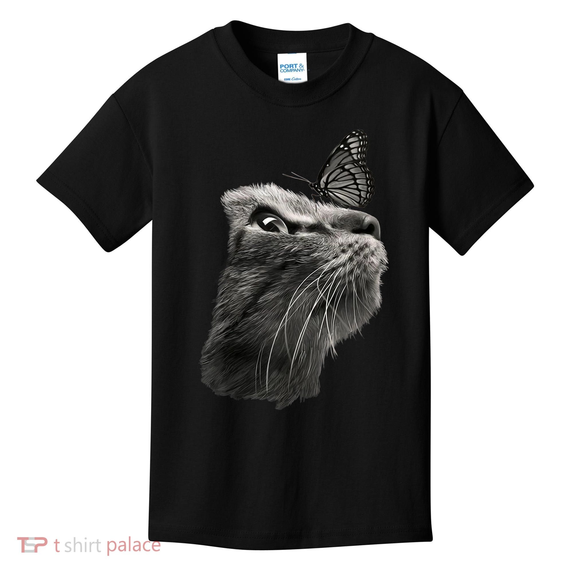Butterfly & Cat Butterflies Gifts Kids T-Shirt