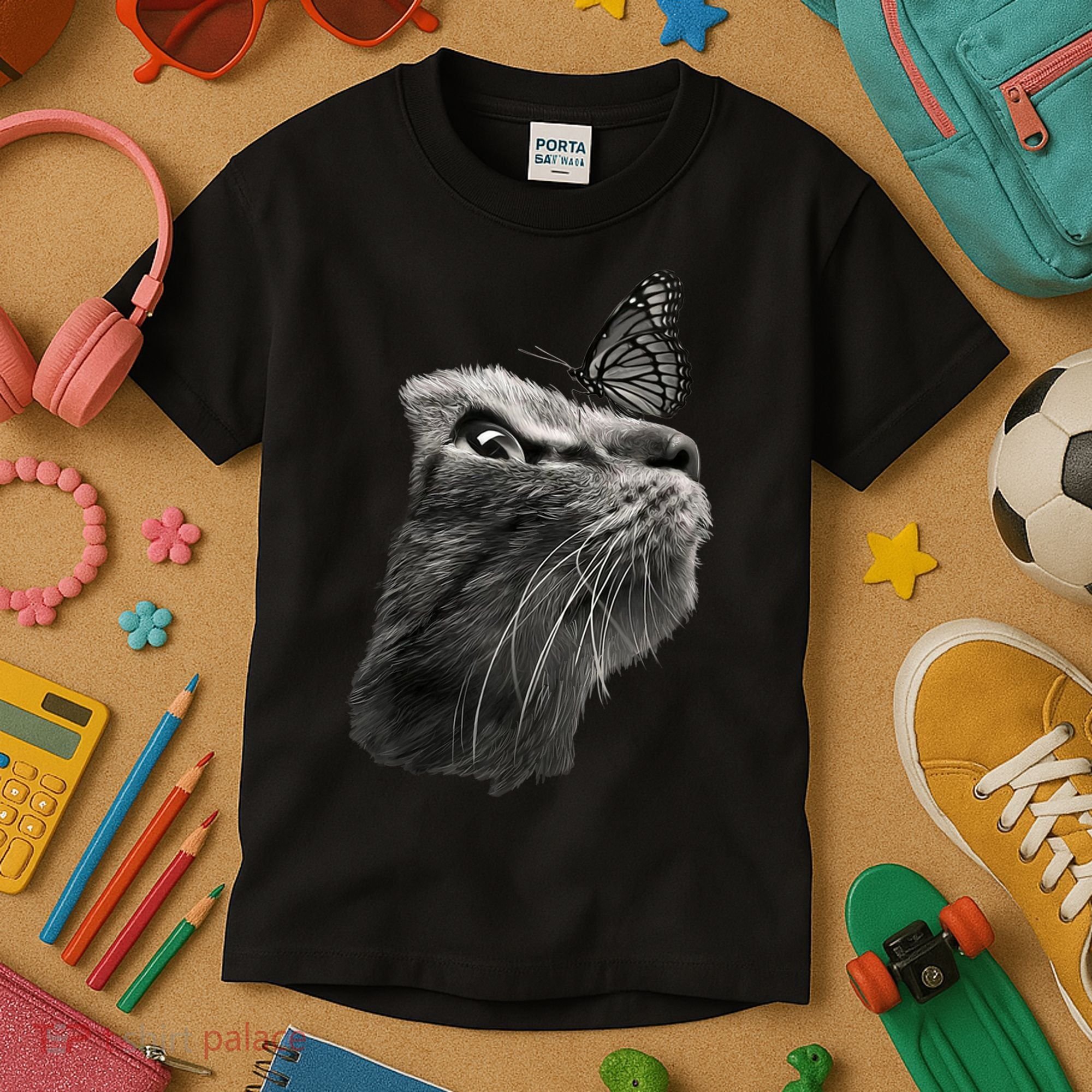 Butterfly & Cat Butterflies Gifts Kids T-Shirt