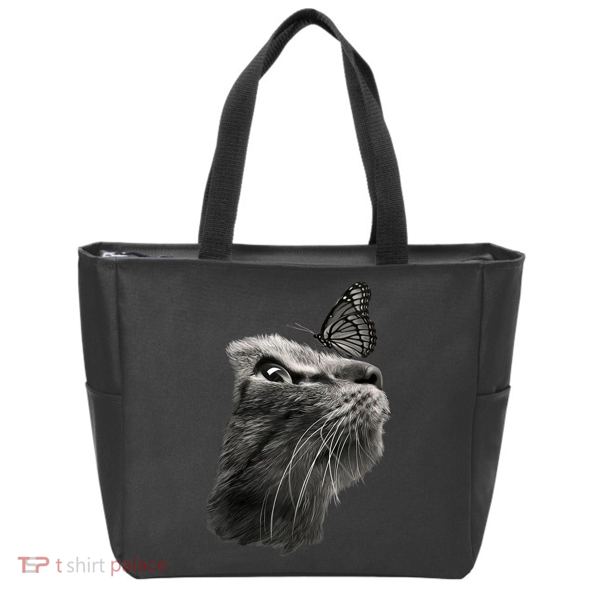 Butterfly & Cat Butterflies Gifts Tote Bag
