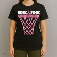 Breast Cancer Basketball Goal Pink Ribbon Awareness T-Shirt thumb 4